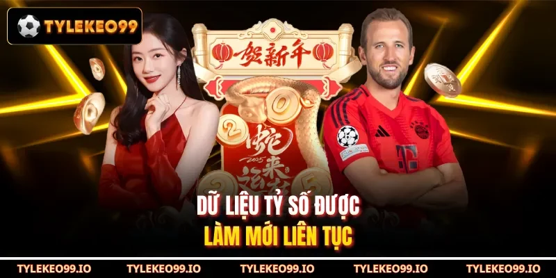 Dữ liệu tỷ số được làm mới liên tục