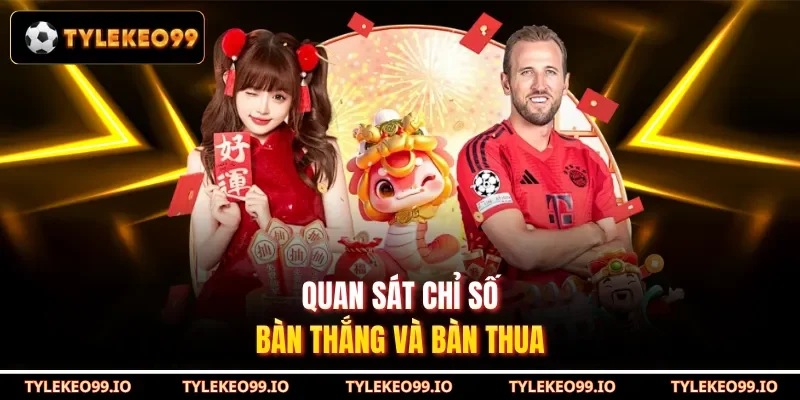 Quan sát chỉ số bàn thắng và bàn thua